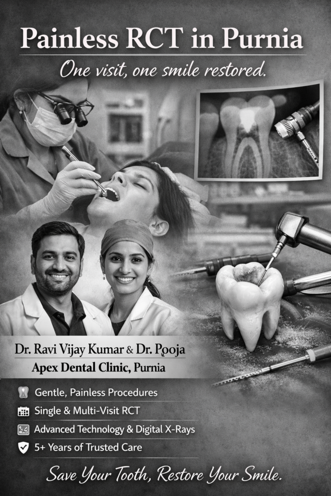 Painless RCT in Purnia apex dental clinic